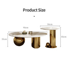 Charger l&#39;image dans la galerie, Italian minimalist modern coffee table gold stainless steel for living room furniture
