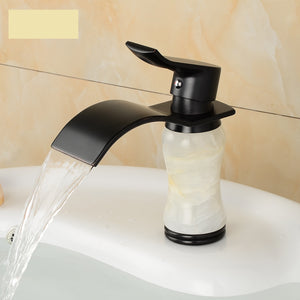 Black Waterfall Bathroom Ceramic Basin Faucet