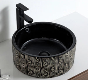 Black ceramic bathroom accessories wash basin