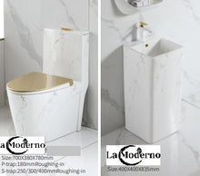 Charger l&#39;image dans la galerie, Luxury Ceramic Toilet Set Bathroom Accessories choice of stand alone sink or deck sink
