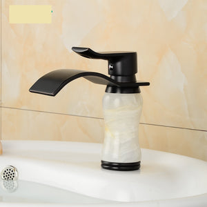 Black Waterfall Bathroom Ceramic Basin Faucet