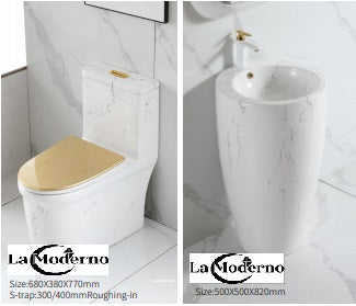 Luxury Ceramic Toilet Set Bathroom Accessories choice of stand alone sink or deck sink