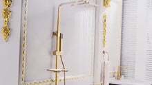 Load and play video in Gallery viewer, Gold Shower Set Luxury shower system 360 degree Rotating 4 Water Modes PVD Plating
