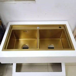 High Grade Material Stainless Steel Handmade Gold Nano Kitchen Sink