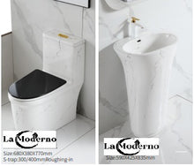 Charger l&#39;image dans la galerie, Luxury Ceramic Toilet Set Bathroom Accessories choice of stand alone sink or deck sink
