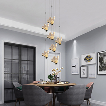 Lade das Bild in den Galerie-Viewer, modern crystal ceiling light led chandelier with gold finish chandelier for high ceiling 2meters
