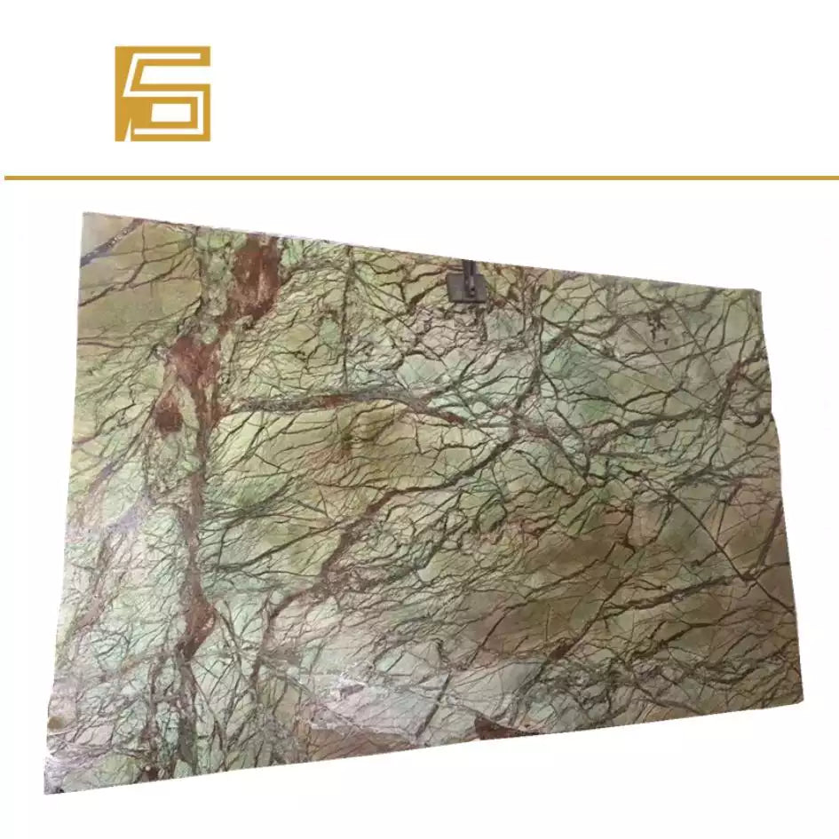 Natural India rainforest fancy green marble slab