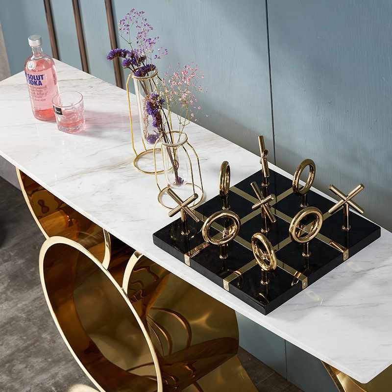 Irregular circular desk with Italian design console table Electroplated Gold