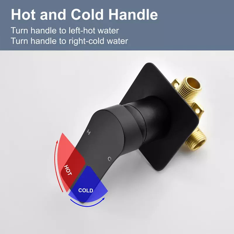 Wall mount in wall hot and cold waterfall bathroom vanity basin sink faucet from wall