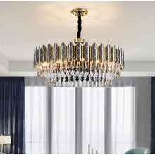 Lade das Bild in den Galerie-Viewer, Luxury hanging light round crystal lights hotel modern Living room chandelier pendant lights
