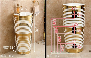 Newest Design Royal Style Bathroom Toilets Luxury Gold Color Custom Toilets Set Wash Basin With Pedestal