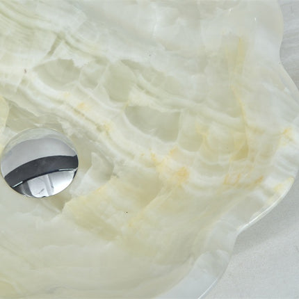Luxury white onyx lotus shape wash hand sink basin