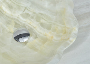 Luxury white onyx lotus shape wash hand sink basin