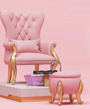 Load image into Gallery viewer, Pink throne chair luxury foot spa bowl modern pedicure station
