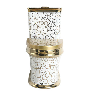 Luxury Royal Dubai Design Toilet Bowl Electroplating Gold Ceramic