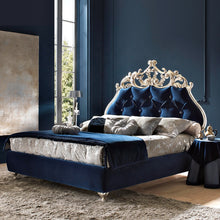 Load image into Gallery viewer, New Classic Wooden Bedroom Furniture Set European Style Luxury Carved Velvet Fabric Bed
