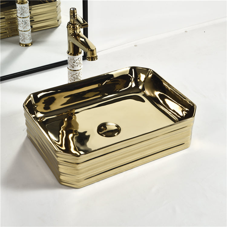 golden art lavamanos lavabo face hand wash basin countertop gold color porcelain sink for bathroom