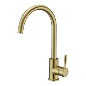 kitchen elbow faucet single hole brass brushed gold kitchen faucet