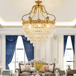 French Luxury Dining Room Bedroom Decoration Modern Brass Led Crystal Chandelier Pendant Light