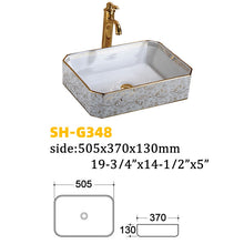 Charger l&#39;image dans la galerie, Unique design countertop color hand painted art ceramic wash basin sink For bathroom
