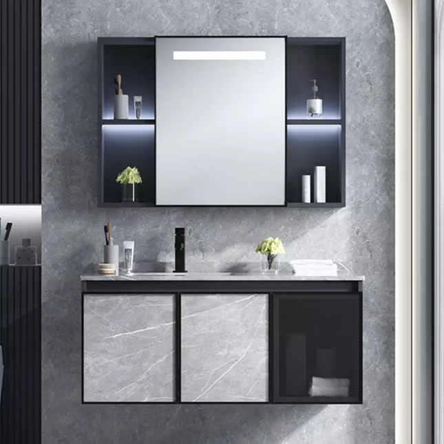 Household style bath room wall Mounted style cabinet mirror bathroom vanity cabinet modern