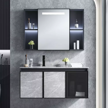 Charger l&#39;image dans la galerie, Household style bath room wall Mounted style cabinet mirror bathroom vanity cabinet modern
