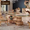 Load image into Gallery viewer, luxury wood dinning table set 6chairs hand making craft furniture dining room table
