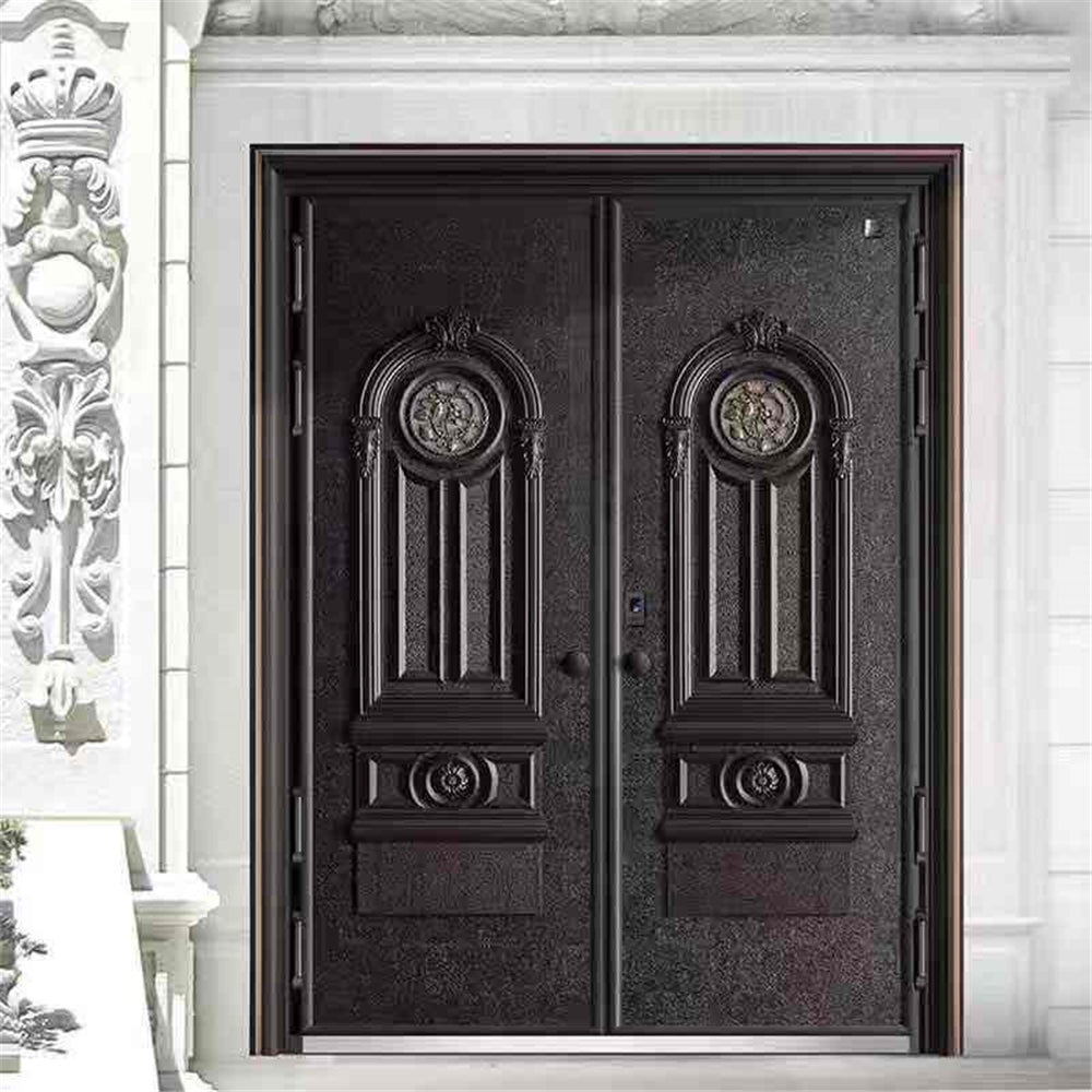 Luxury Design Cast Aluminium Door Double Door Bulletproof Main Entrance Steel Doors Security  (note: price depends on the size of your door )