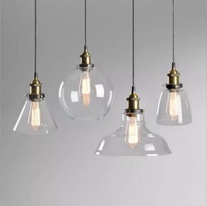 3 SET OF LIGHTS Vintage Farmhouse Decor Pendant Light Retro Amber Glass Industrial Chandelier Lights Fixture For Restaurant Home Bar