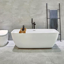 Load image into Gallery viewer, Bathroom Modern Design Resin Stone Bathtub Solid Surface Acrylic white Bath Tub
