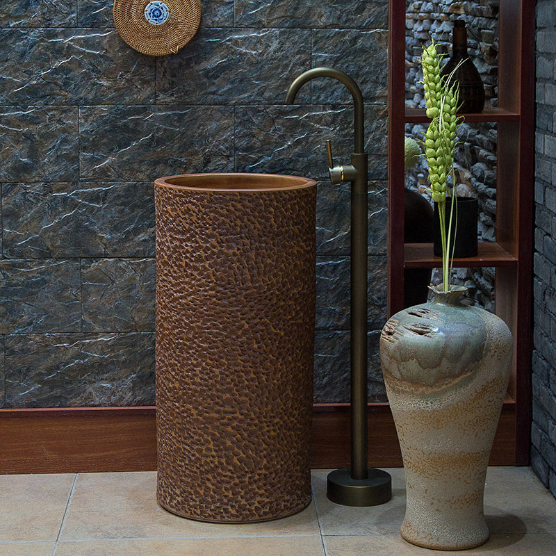 European Rustic Stone Look Freestanding Basin Sink