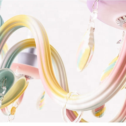 Modern rainbow decorative colorful  crystal chandelier ceiling lights