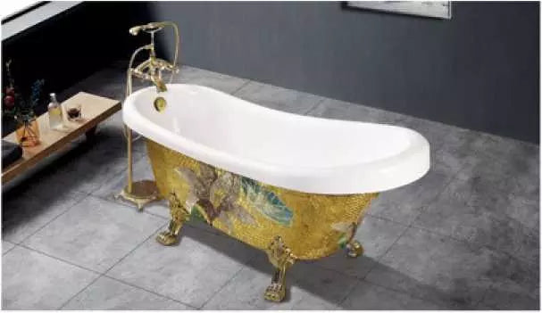 Golden Ceramic Bathtubs New Luxury Design Customized Bathroom Furniture Bathtubs