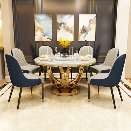 Fashion Luxury Stainless Steel Marble Dining Table