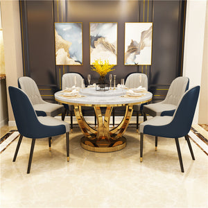 Fashion Luxury Stainless Steel Marble Dining Table