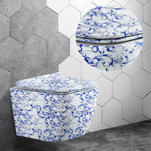 Загрузить изображение в средство просмотра галереи, Wall Hung Toilet Europe Design Waterless Floral Wc Wall Mounted Toilet
