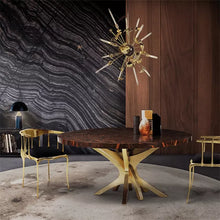 Charger l&#39;image dans la galerie, Low back high gloss varnish modern luxury furniture golden metal dining chair set
