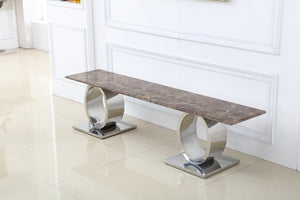 Luxury Home Marble Top Brushed Stainless Steel Base TV Stand