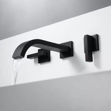 Lade das Bild in den Galerie-Viewer, wall-mounted brass Black hot and cold wash basin mixer
