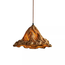 Load image into Gallery viewer, Traditional decoration Lotus leaf resin light 3d Chinese style hanging brown pendant lamp
