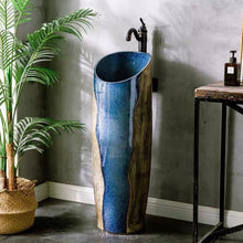 Загрузить изображение в средство просмотра галереи, New Design Unique Art Ceramic Pedestal Wash hand Basin

