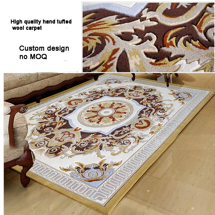 Wool carpet floor mat flower pattern hand tufted Rug