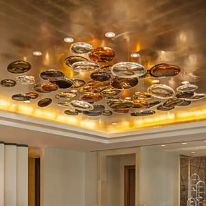 Modern Clear Glass Bubbles Pendant Light Nordic LED Ball Crystal Chandeliers for Staircase Lobby