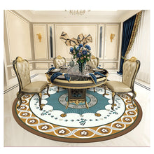 Charger l&#39;image dans la galerie, Luxury Round Custom Carpets Flower Wool Silk Washable Rug
