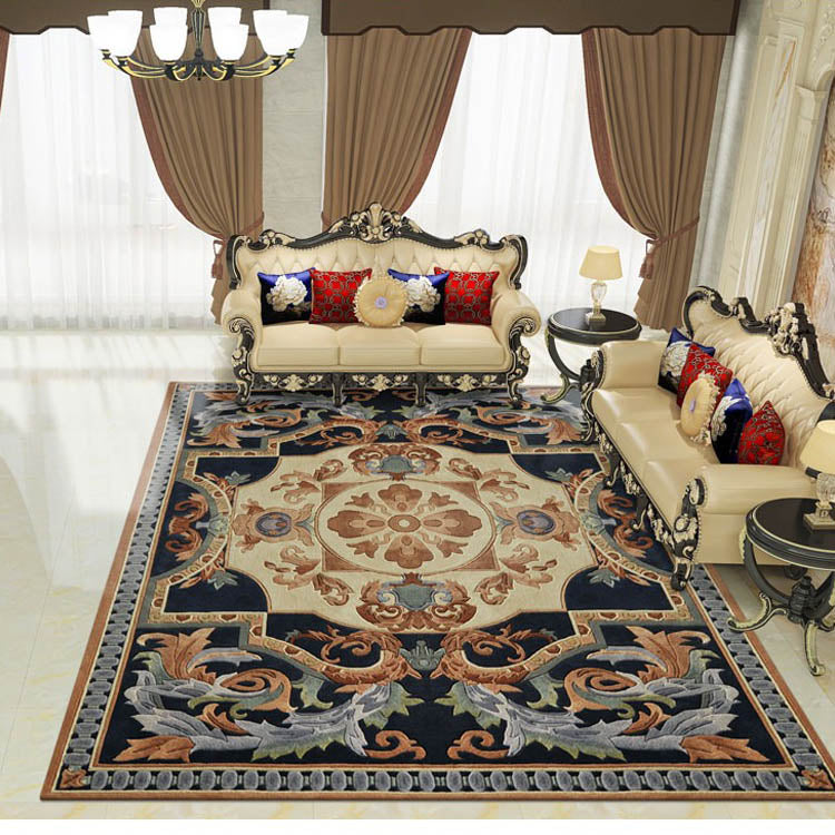 Wool carpet floor mat flower pattern hand tufted Rug