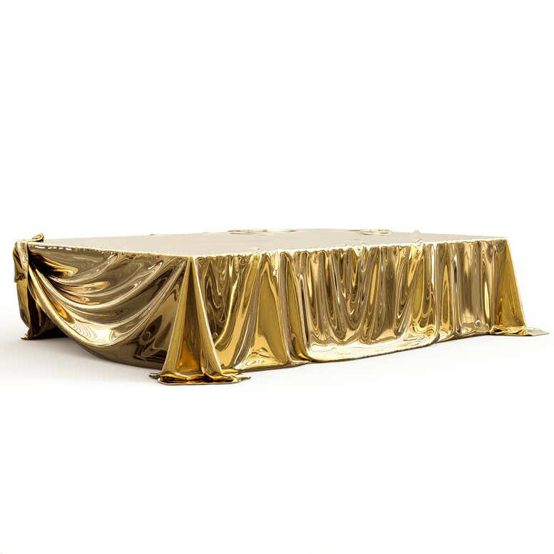 Gold rectangle steel metal chrome office home goods coffee table