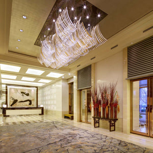 Contemporary new design lobby decoration glass chandelier modern luxury chandelier hotel