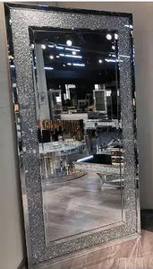 Crushed Diamond Crystal Large Floor Mirror