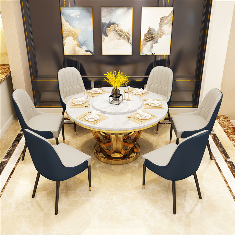 Fashion Luxury Stainless Steel Marble Dining Table