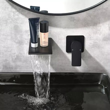 Cargar imagen en el visor de la galería, Wall mount in wall hot and cold waterfall bathroom vanity basin sink faucet from wall
